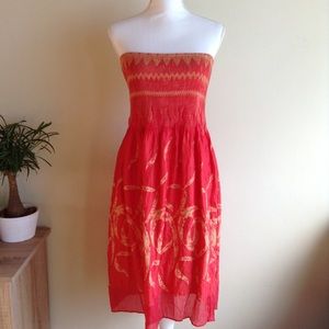Orange Tropical Tube Dress